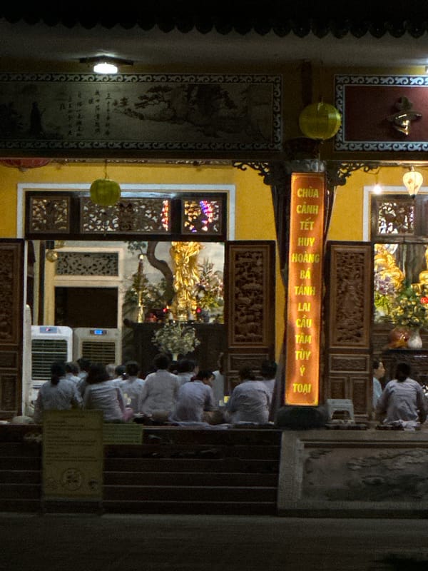 Hoi An Ancient Town lit up on a busy night