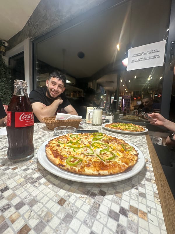 Young people gather for pizza and photos at Silistra restaurant