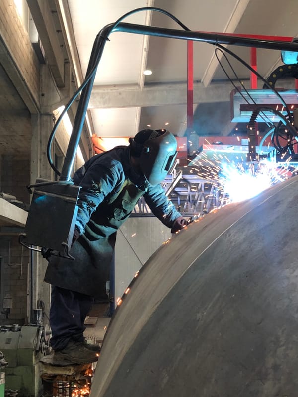 Industrial welding operations documented in Čeluga, Montenegro