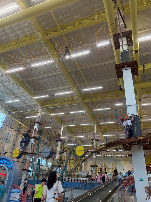 Family recreation day at Perm shopping centers captured