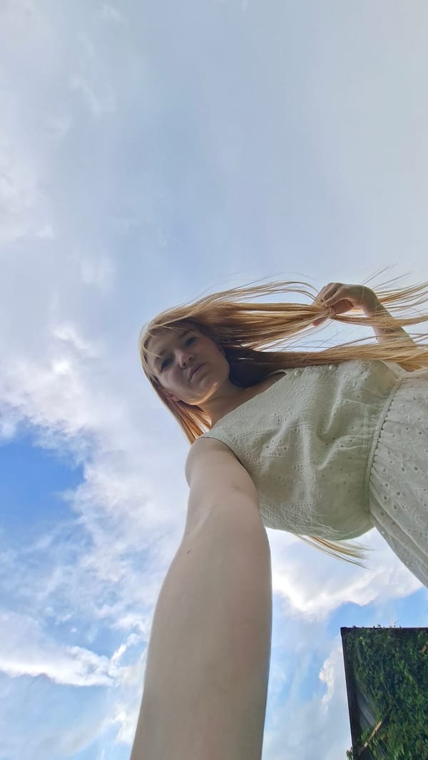 Breezy summer afternoon selfies and sky shots in Bolshoy Bukor