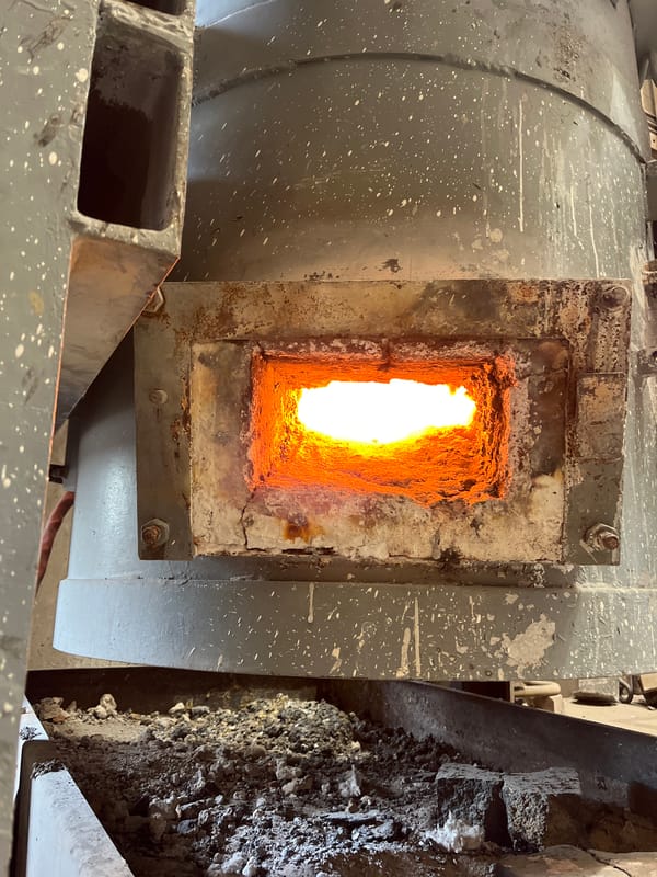 Industrial furnace operates at high temperatures in French facility