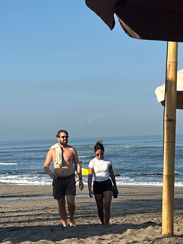 Afternoon beach life along the North Kuta shoreline