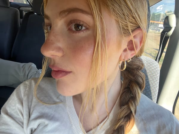 Portrait of blonde woman photographed in Livingstone, Zambia