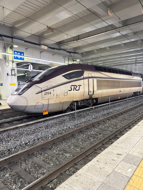 Early morning train operations at Dongdaegu Station