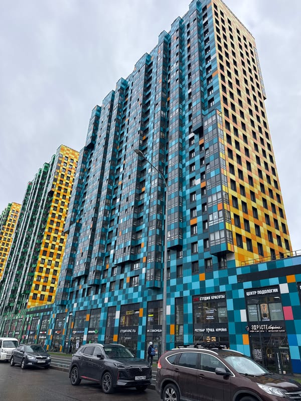 Colorful modern apartment facades documented in Saint Petersburg