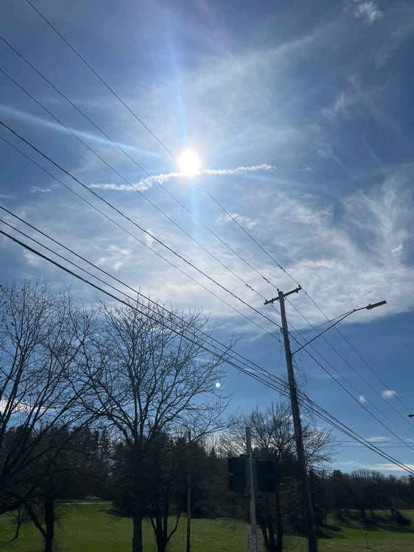 Spring sky with power lines observed in Spackenkill