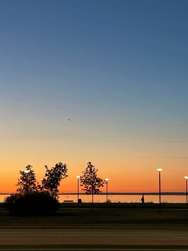 Sunset observed over Tallinn waterfront on June 7