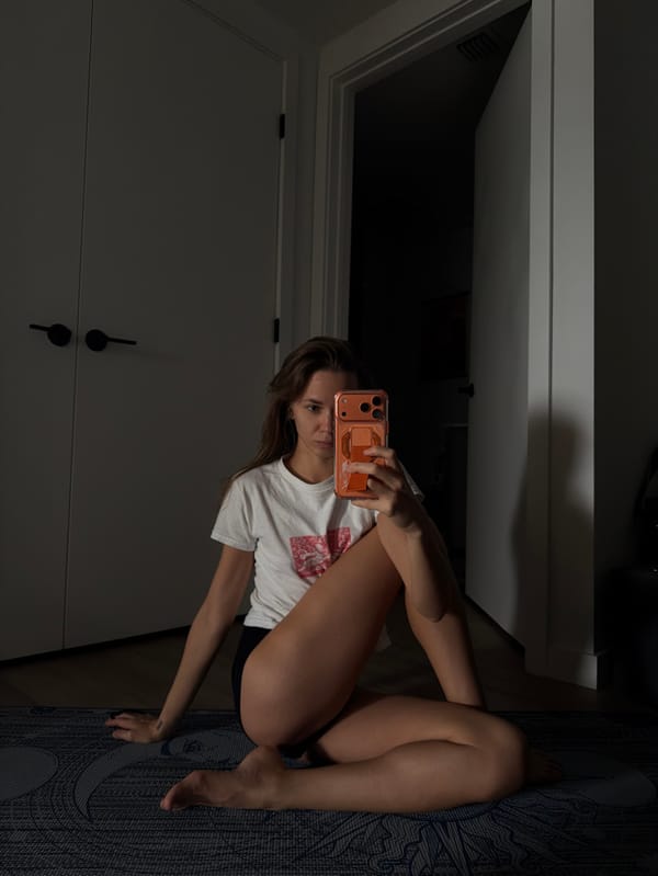 Woman documents yoga session with selfies in Fort Lauderdale home