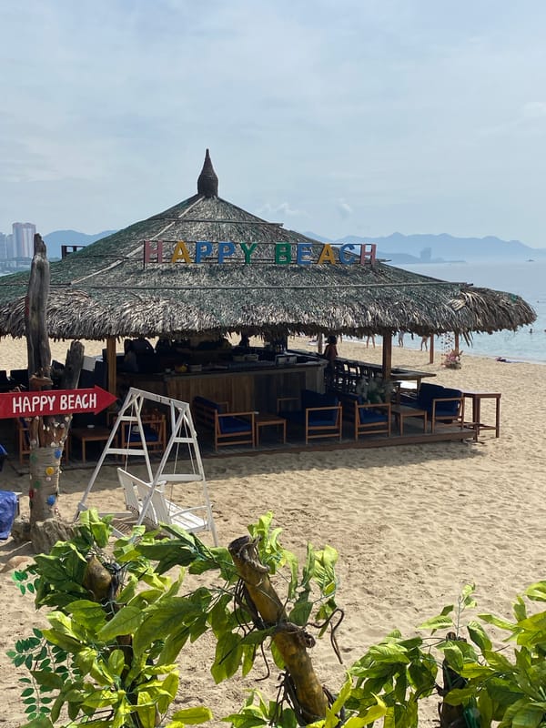 Wedding setup at a beachfront bar in Nha Trang