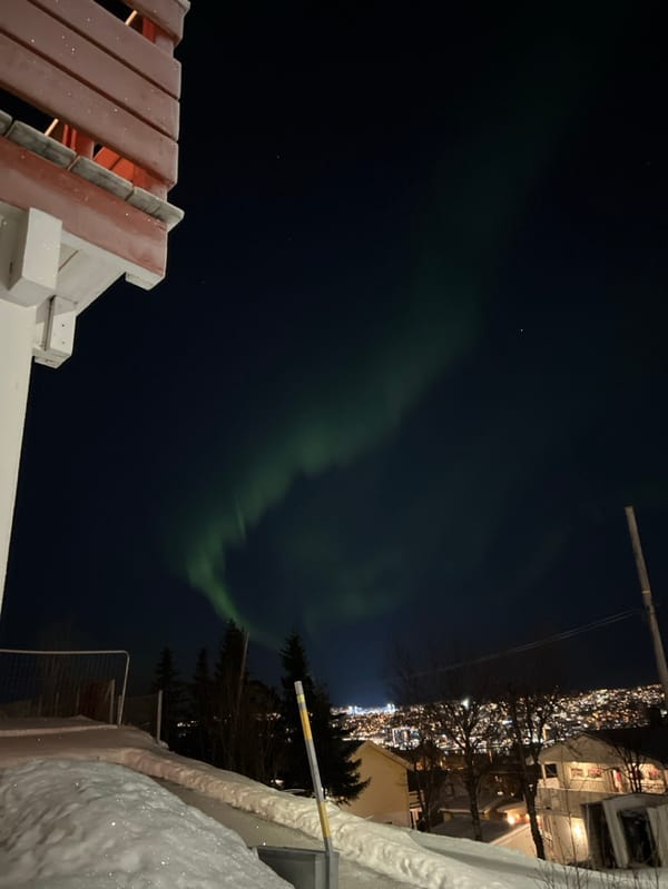 Aurora borealis illuminates Tromsø sky in winter display