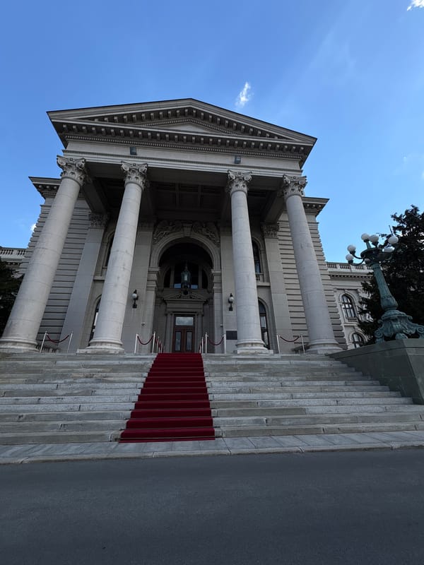 Serbian Parliament building photographed in Belgrade