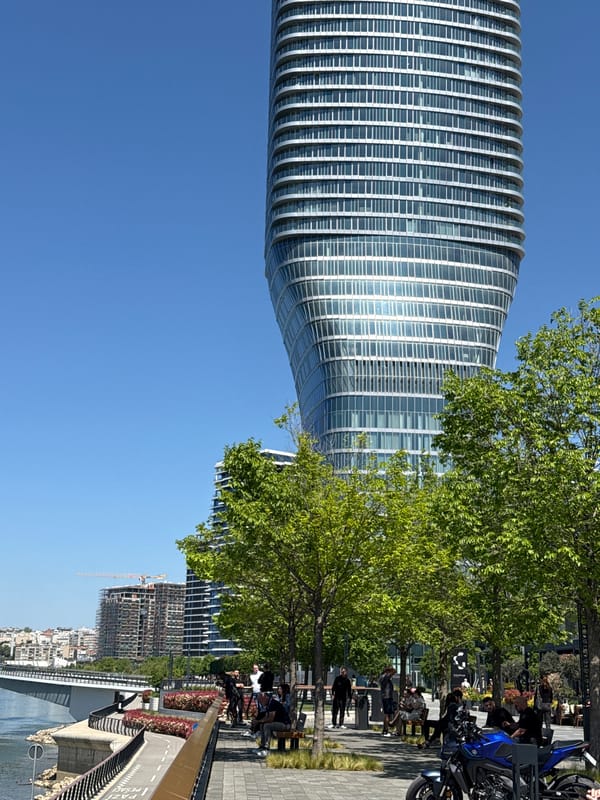 Belgrade waterfront and West 65 Tower photographed from multiple angles