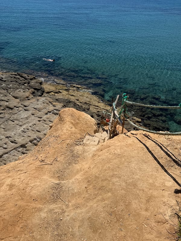 Aerial view of Crete's turquoise coastline and cliffside