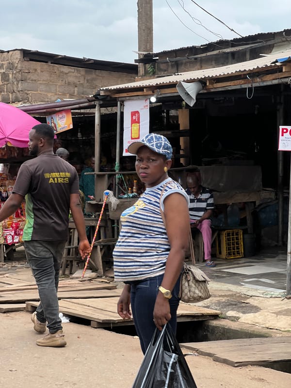 Street life and commerce in Nkpor, Nigeria