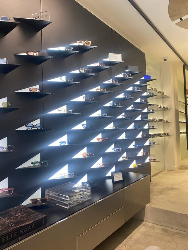 Sunglasses display observed at Paris retail location