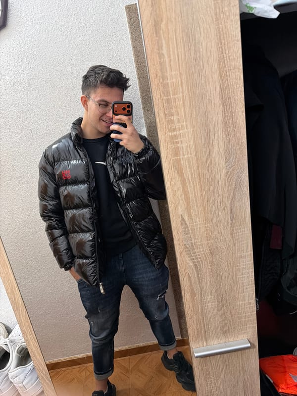 Man takes selfie in storage area in Rudozem