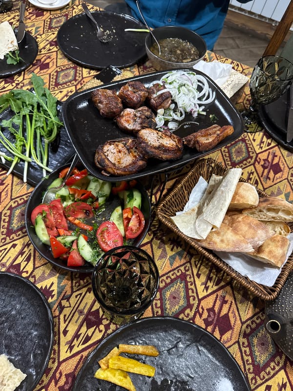 Traditional meal spread documented in Ijevan, Armenia