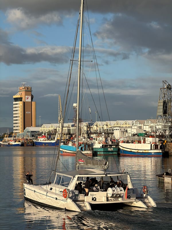 Afternoon harbor activity documented at Cape Town's V&A Waterfront