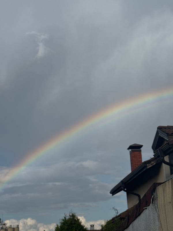 Rainbow spotted over Bozhurishte, Bulgaria Friday afternoon