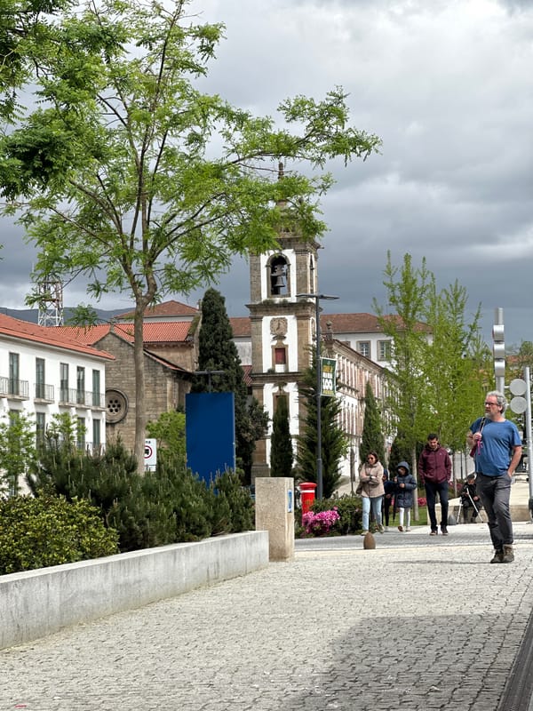 Regular street life documented in Vila Real, Portugal