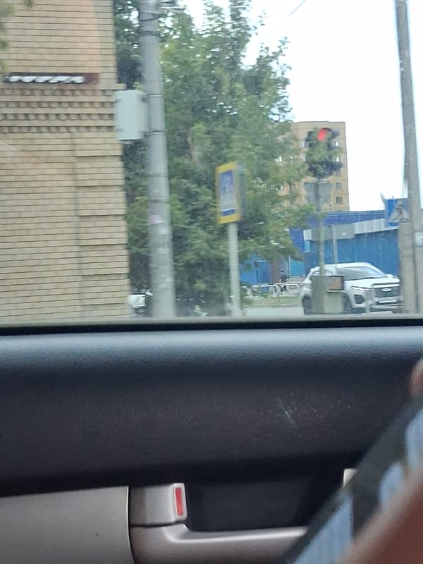 Street-level views from a moving car in Semey, Kazakhstan