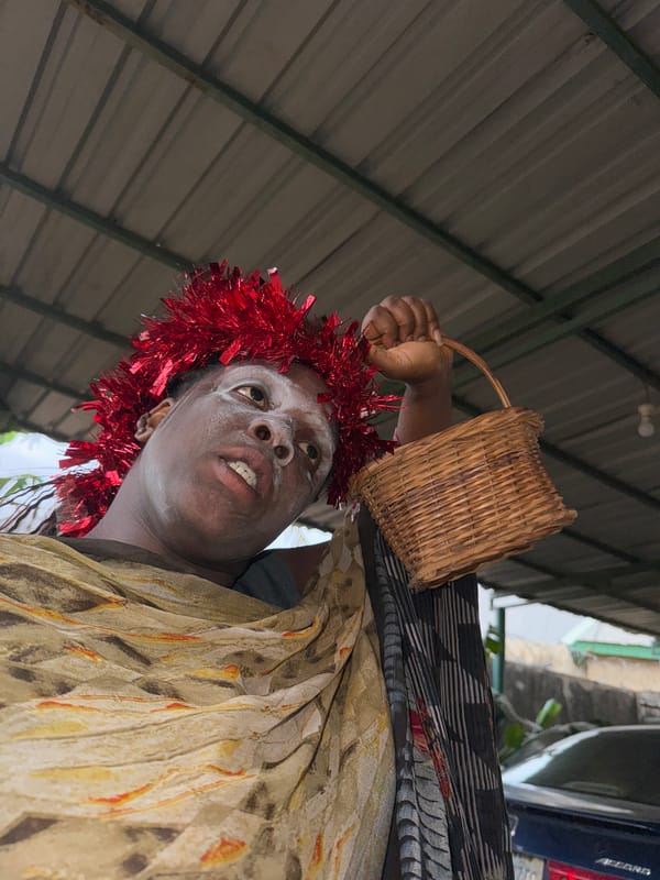Person in ceremonial dress documented across Sabon Tasha, Nigeria