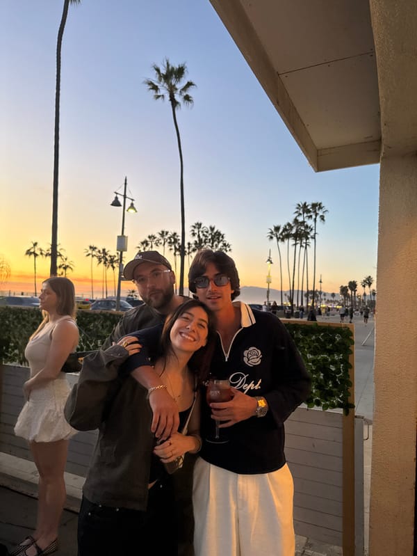 Sunset gathering draws crowd under palm trees in Los Angeles