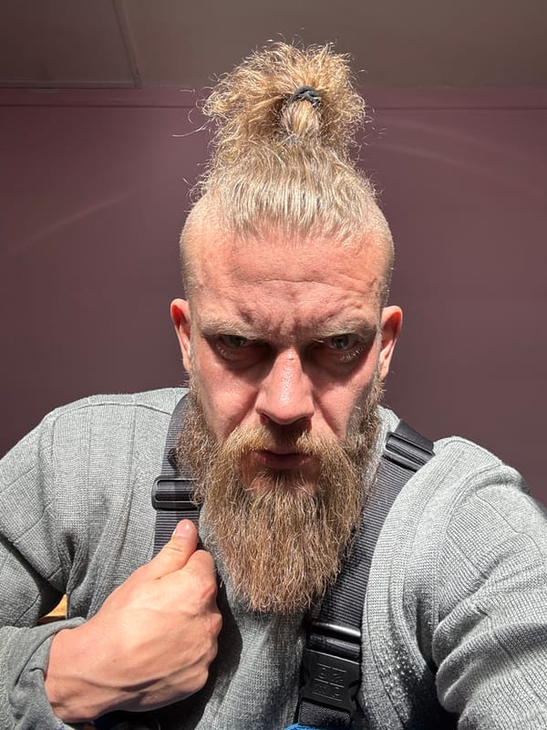 Portrait of bearded man photographed in Volzhsky, Russia