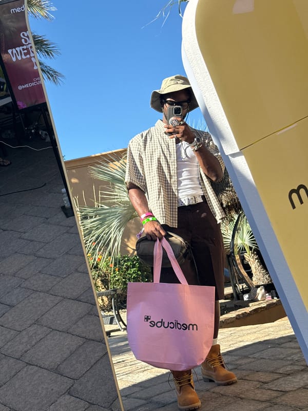 Person with pink bag spotted near pool in Bermuda Dunes