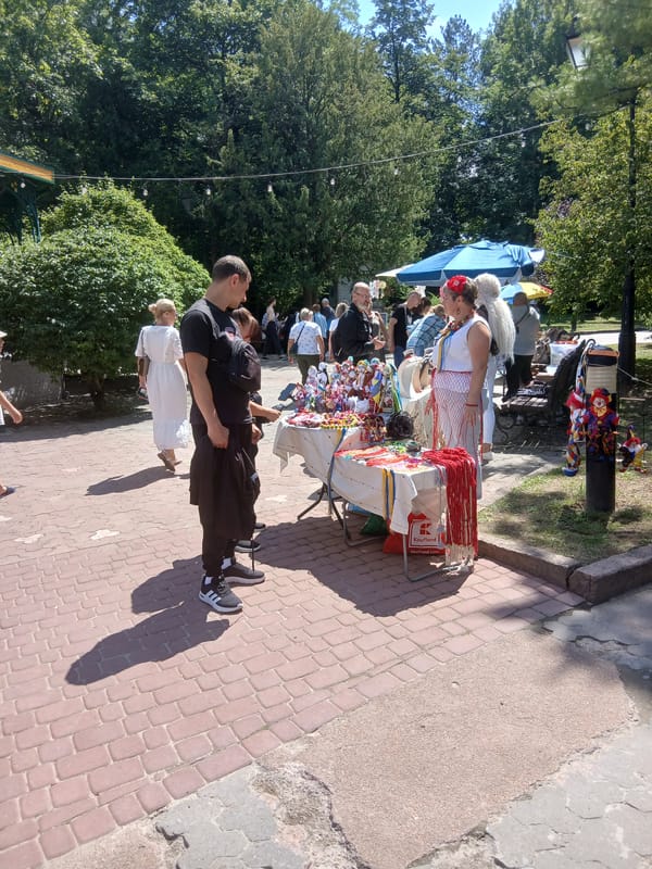 Folk market and war exhibit share space in Truskavets