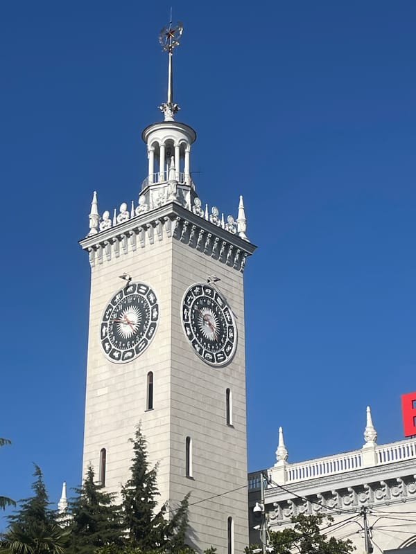 Tourist documents Sochi landmarks and street scenes