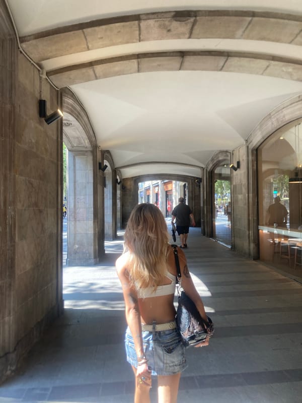 Afternoon stroll through Barcelona's streets, cafes, and architecture