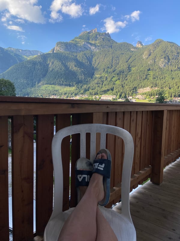 Lazy balcony afternoon at an Austrian mountain campground