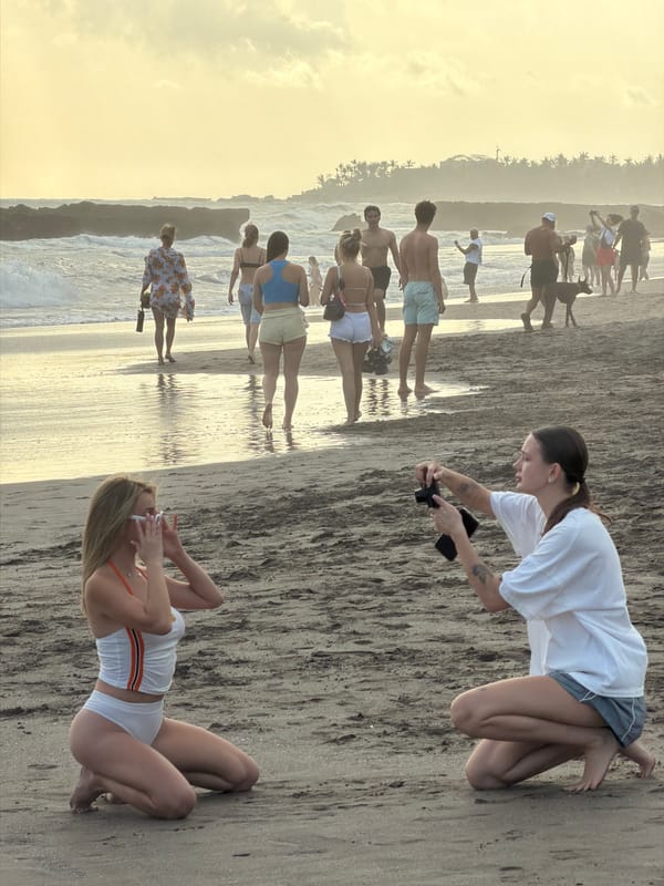 Exploring a Balinese temple and coastline in North Kuta