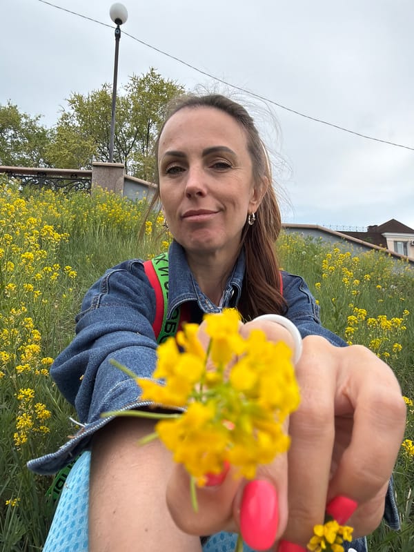 Women photographed in wildflower field in Birobidzhan, Russia