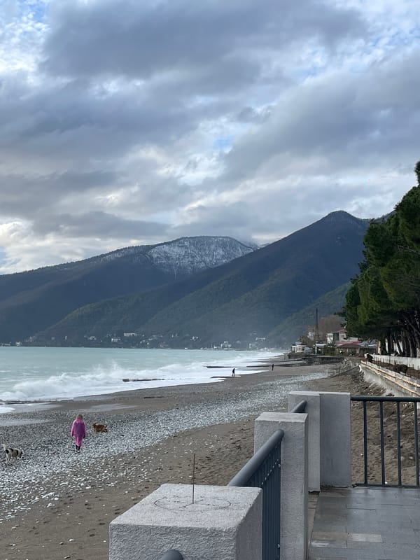 Cloudy afternoon scenes captured across Gagra, Abkhazia's coastal area