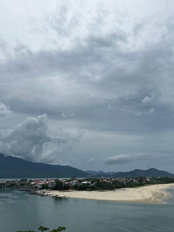Cloudy morning along the coastal shore near Huế, Vietnam