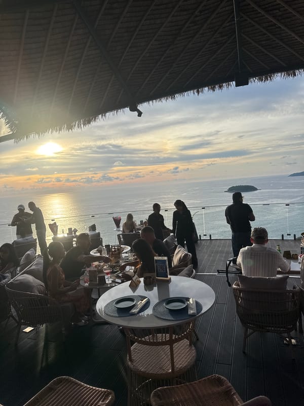 Beach day and rooftop dining in Karon, Thailand