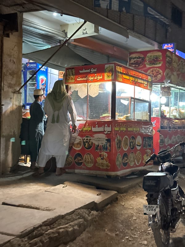 Evening street commerce documented in Quetta City Tehsil