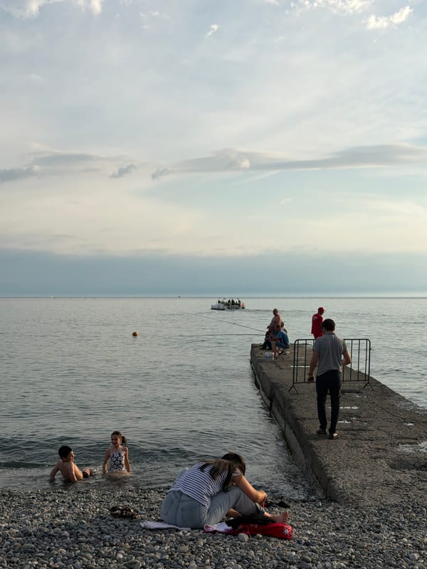 A summer afternoon across Sochi's beachfront and city streets