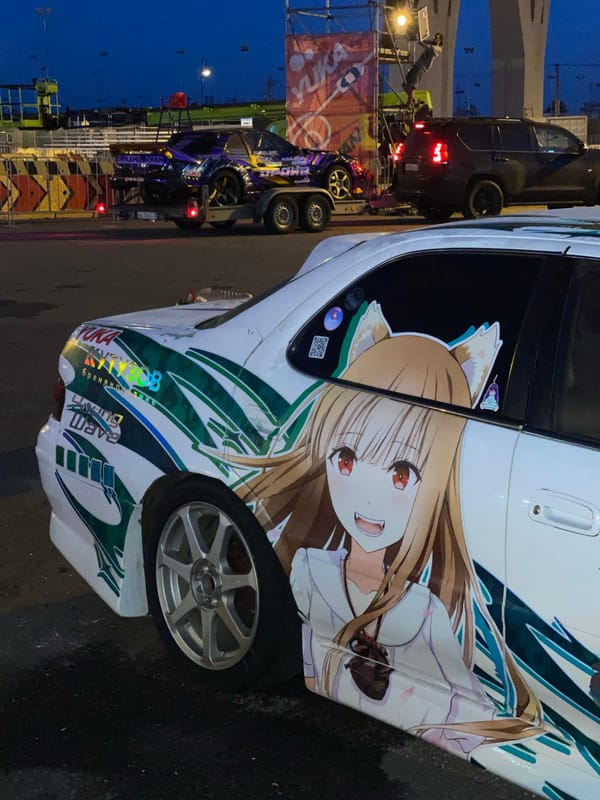 Drift car meetup near Gazprom Arena, anime wraps and race builds