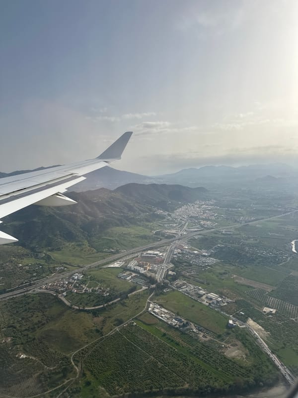 Aerial view captured of Almogía, Spain from aircraft