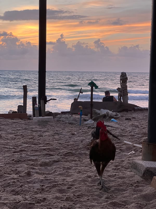 Choeng Thale beach at golden hour, multiple angles
