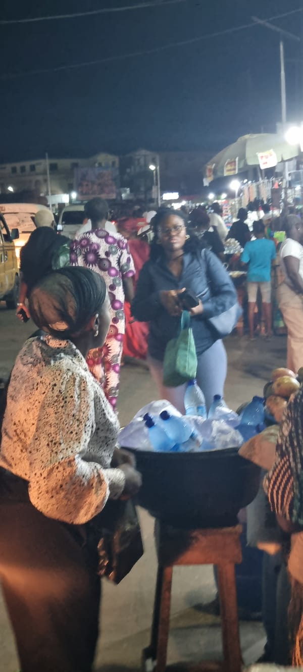 Evening market activity documented in Lagos, Nigeria