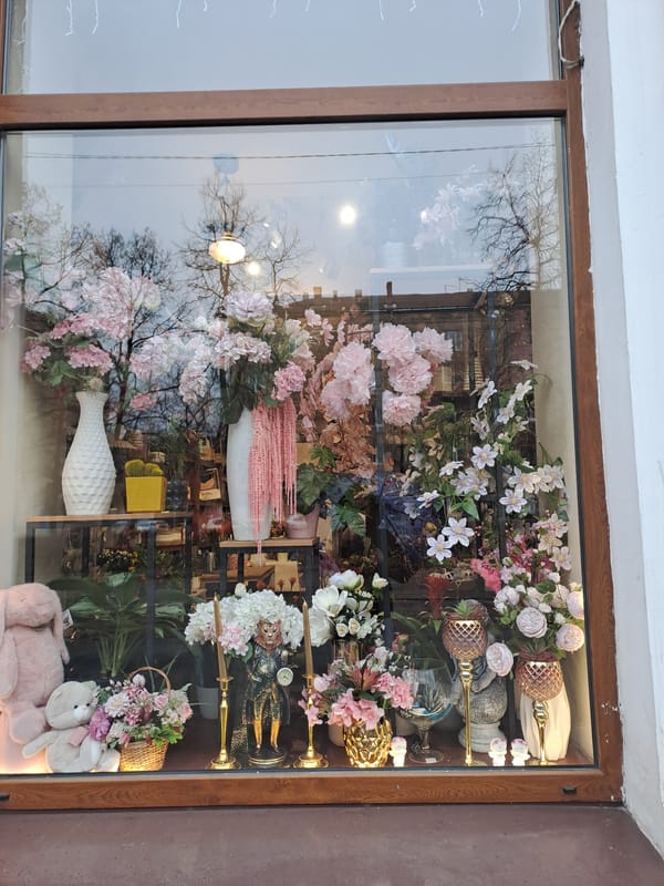 Storefront displays and sushi mural spotted in Russian town