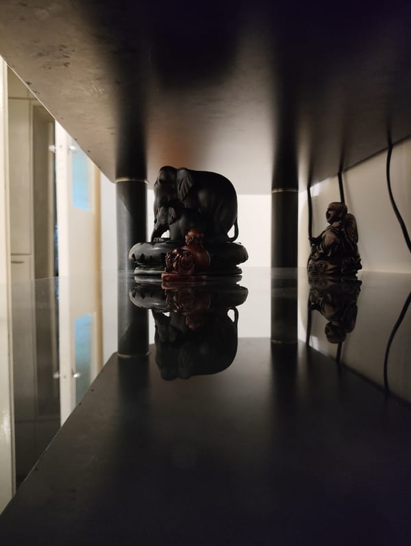 Domestic interior documented in Dushanbe residence shows decorative objects