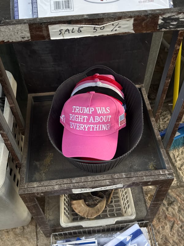 Trump slogan merchandise spotted in Jerusalem container