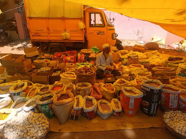 Fresh vegetable market operates in Enumulapalli, India