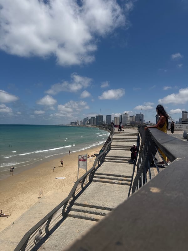 Morning beach life captured along Tel Aviv Mediterranean coastline